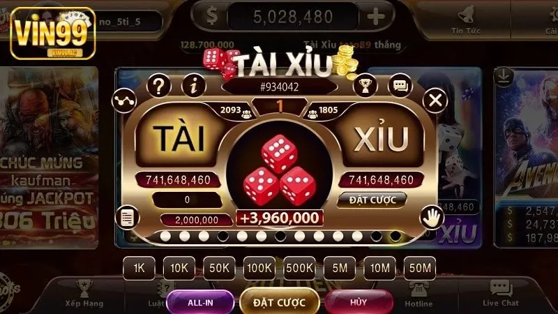 Tài Xỉu Vin99 – Sảnh Cược Đỏ Đen Hấp Dẫn Nhất Hiện Nay Hướng dẫn chơi tài xỉu tại Vin99
